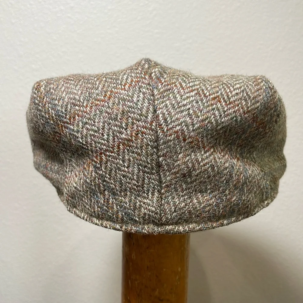 Vintage Dunn & Co Rutland County Cap Wool Cabbie Newsboy Brown Tweed Size 7